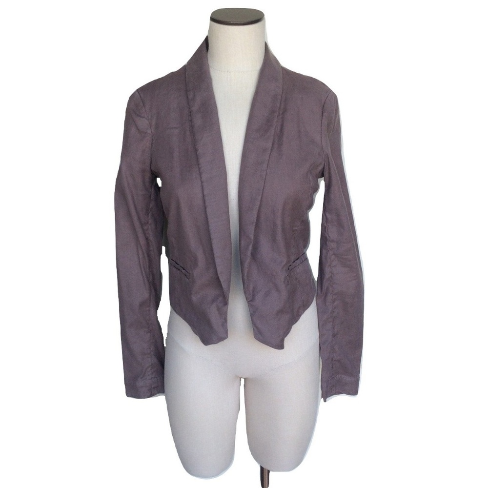 New Small Level 99 Khaki Mocha Linen Blazer Jacket